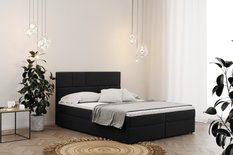 Łóżko BALI 140x200 cm z funkcją przechowywania i materacem do sypialni czarna