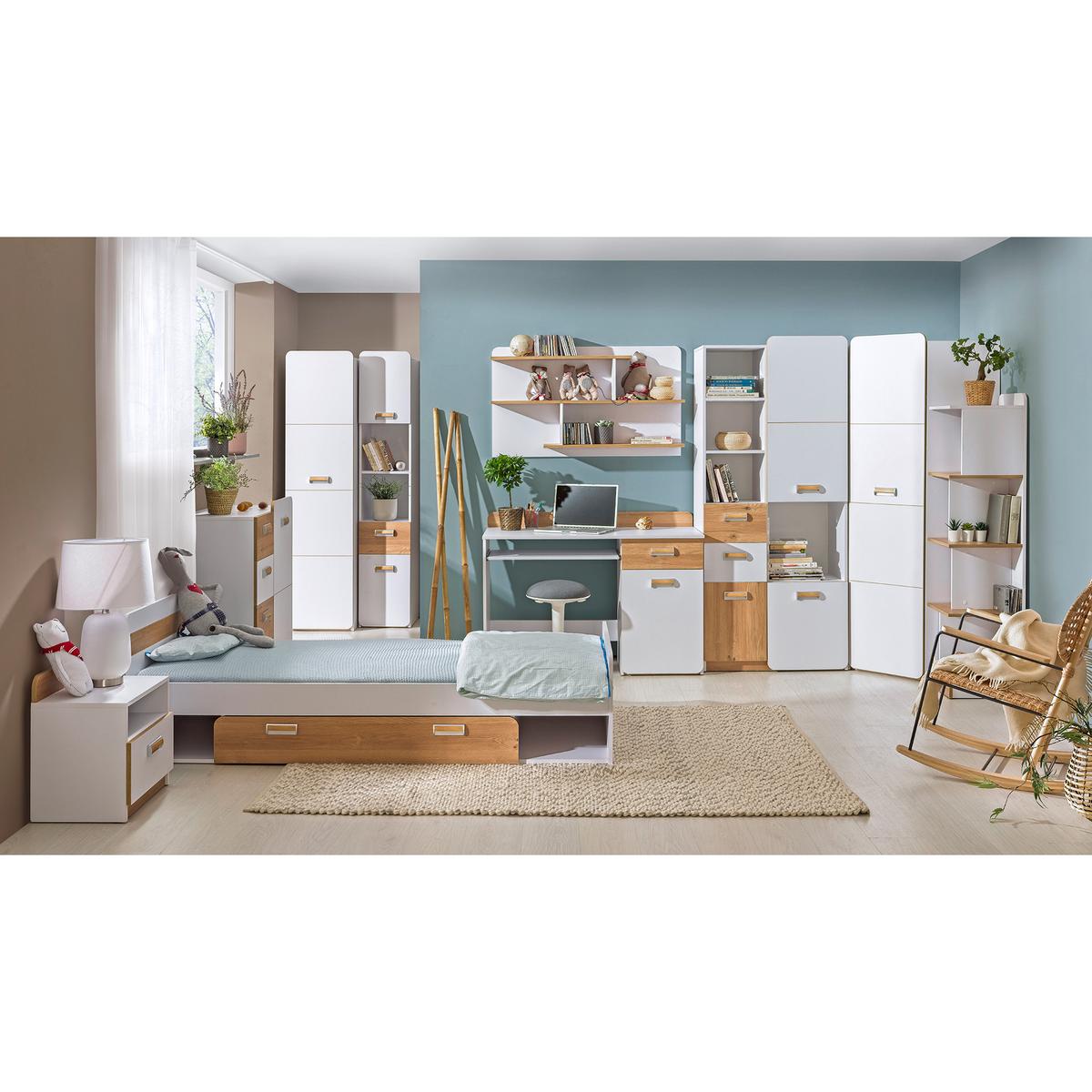 Szafka wisząca 96,2x22x40 cm Lorento biały brylantowy dąb nash do pokoju nr. 4