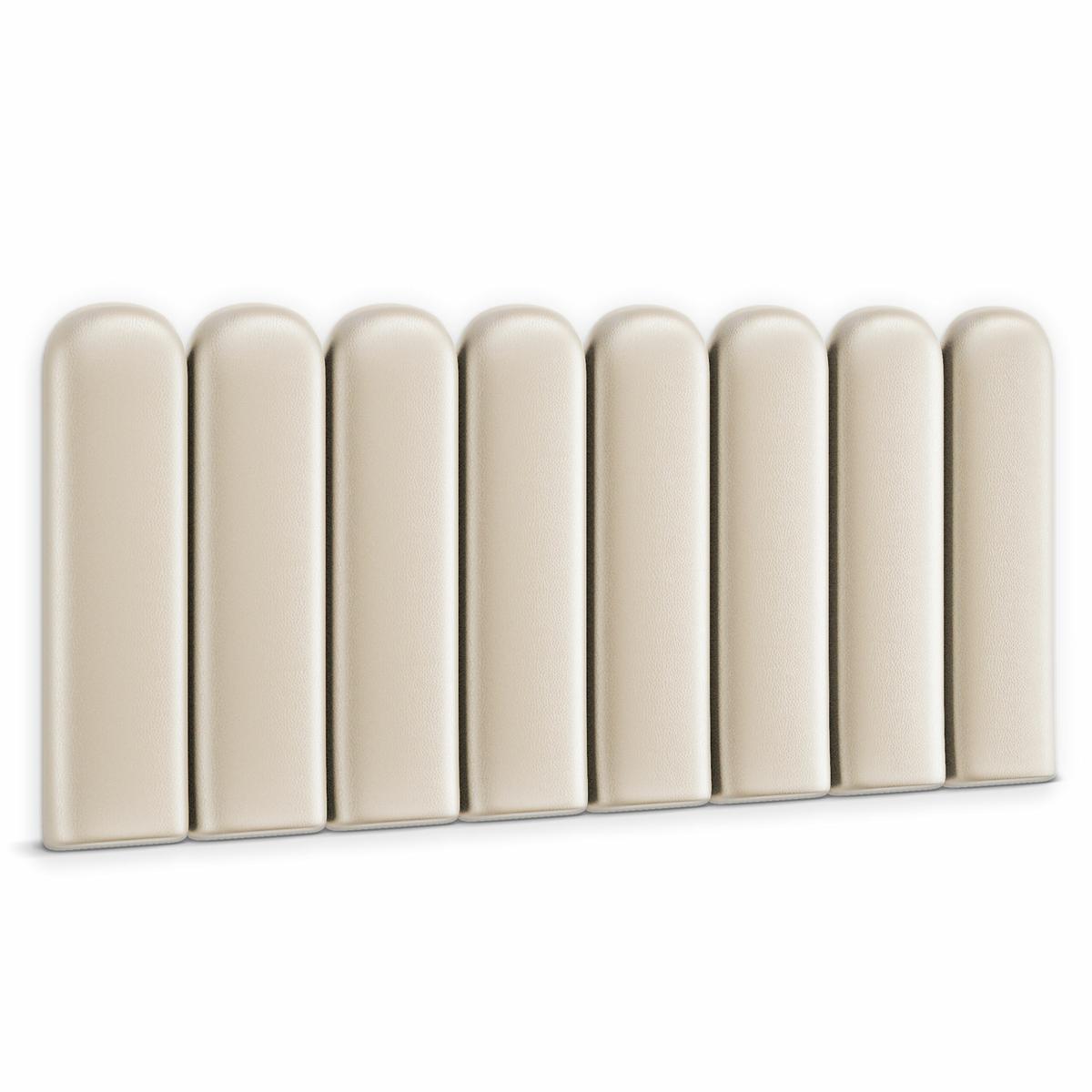 Panele tapicerowane 20x80 cm na ścianę płotek ekos skóra kremowy