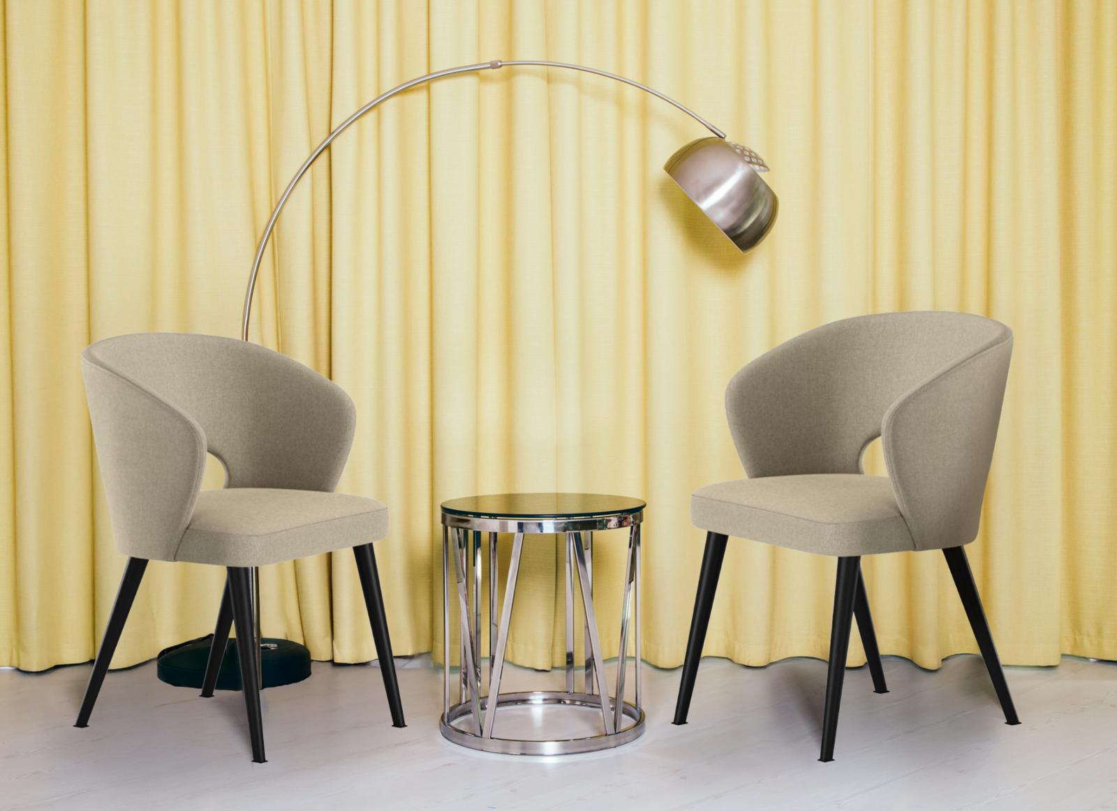 Krzesło DELUXE KR-8 50x60x85 cm welurowe do jadalni beżowy nr. 5