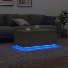 Stolik kawowy 90x50x40 cm z oświetleniem LED dąb sonoma do salonu - Miniaturka zdjęcia nr 5