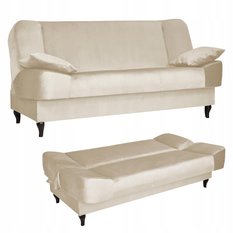 Wersalka SARA 200x95 cm kremowa rozkładana kanapa z pojemnikiem sofa do salonu Monolith