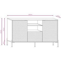 Komoda Diamond 154 cm do salonu biały połysk - Miniaturka zdjęcia nr 5