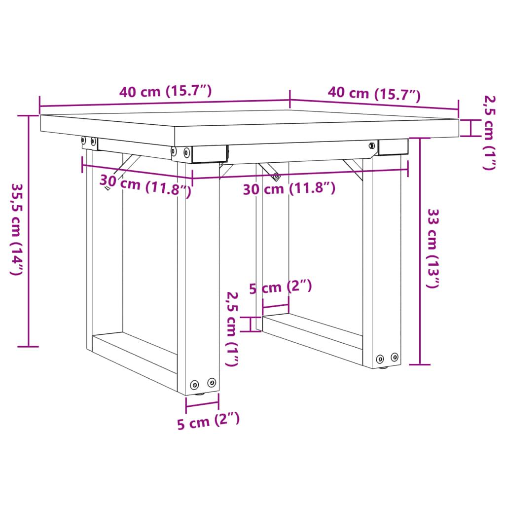 Stolik kawowy 40x40x35,5 cm z czworokątnymi nogami lite drewno sosnowe do salonu nr. 10