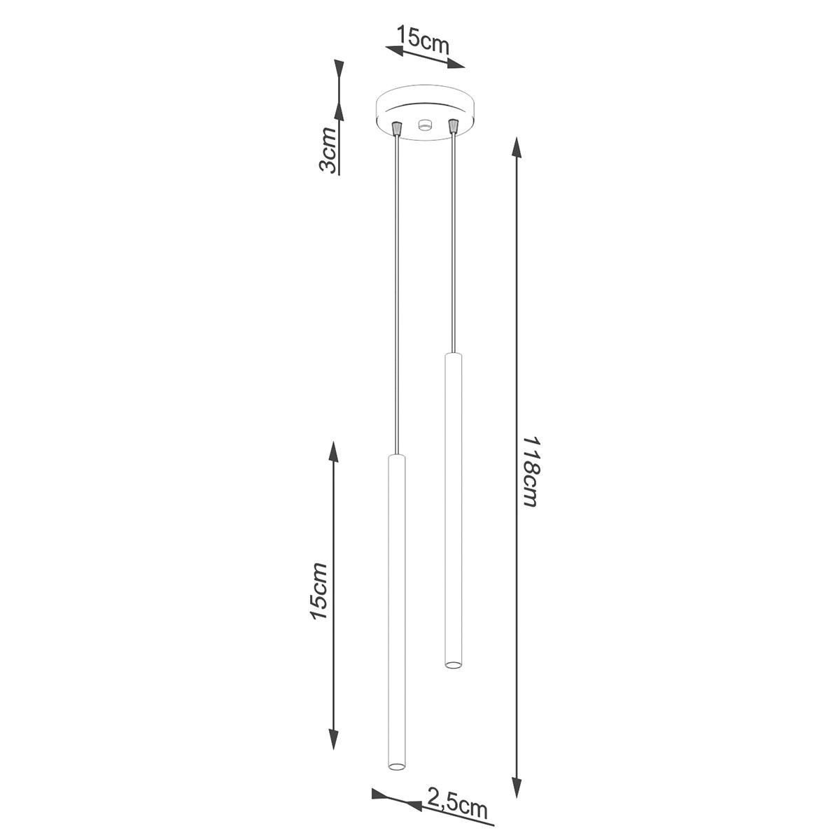 Lampa wisząca PASTELO 2 biała 118x15x15cm nowoczesna G9 do salonu nr. 5