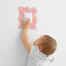 Naklejka Pod Włącznik Kontakt Tęcze Serduszka 20x20 Styl Boho Dla Dziewczynki - Miniaturka zdjęcia nr 5