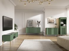 Komoda Iseo 104 cm do sypialni salonu smoke green złoty zielony - Miniaturka zdjęcia nr 6