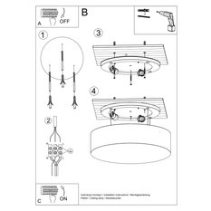 Plafon ARENA 55 szary 11x55x55cm E27 nowoczesna lampa do salonu - Miniaturka zdjęcia nr 5