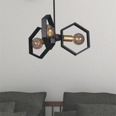 Lampa wisząca K-4723 HONEY 42x55x42 cm do salonu lub pokoju czarny/złoty - Miniaturka zdjęcia nr 7