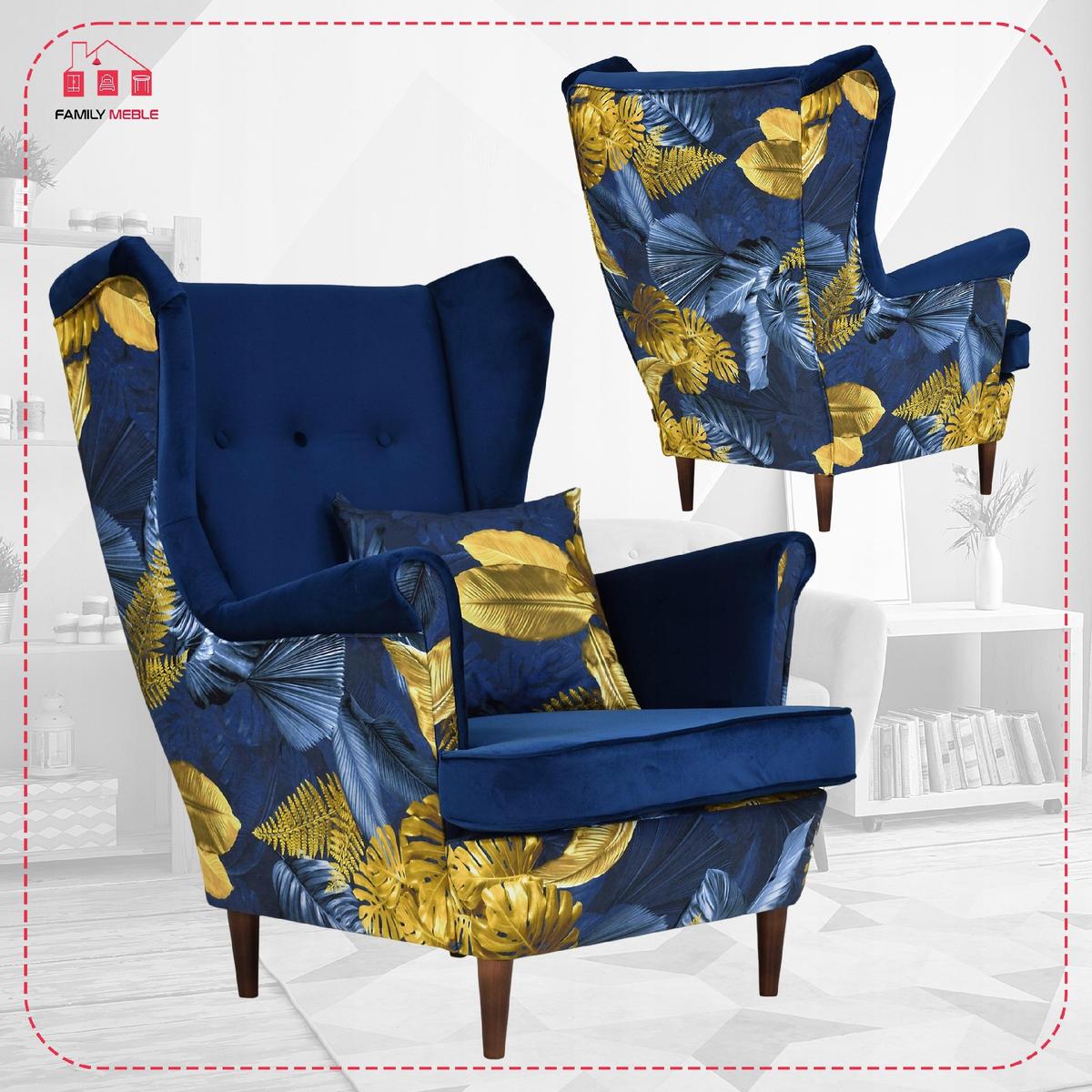 Fotel uszak Ari Print Duo nowoczesny print wzór nr. 2