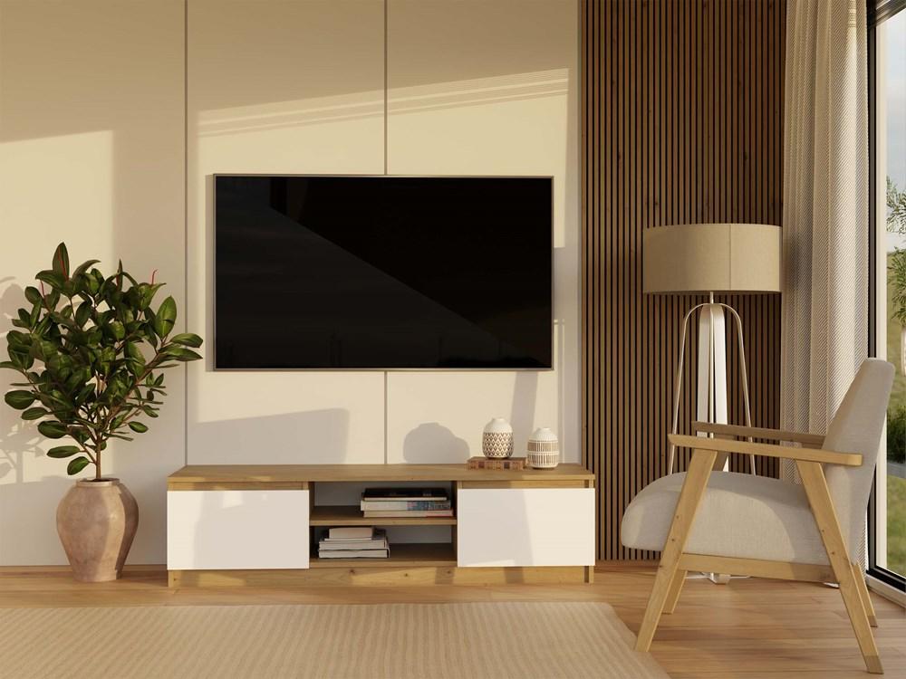 Szafka RTV Malwa 36x140x40 cm do salonu dąb artisan biel nr. 12