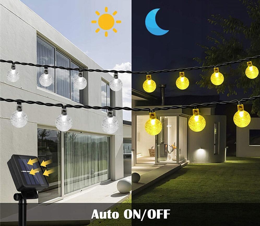 Lampy solarne wiszące girlanda LED 50W na balkon do ogrodu nr. 6