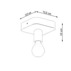 Plafon TAVO 1 10x13.5x13.5cm E27 nowoczesna lampa do salonu - Miniaturka zdjęcia nr 5