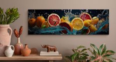 Obraz Panoramiczny Do Kuchni Owoce CYTRUSY Abstrakcja Efekt 3D 145x45cm - Miniaturka zdjęcia nr 4