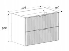 Zestaw mebli łazienkowych ADEL Szafka pod Umywalke 120 cm + Słupek RYFLOWANE fronty DĄB WOTAN - Miniaturka zdjęcia nr 14