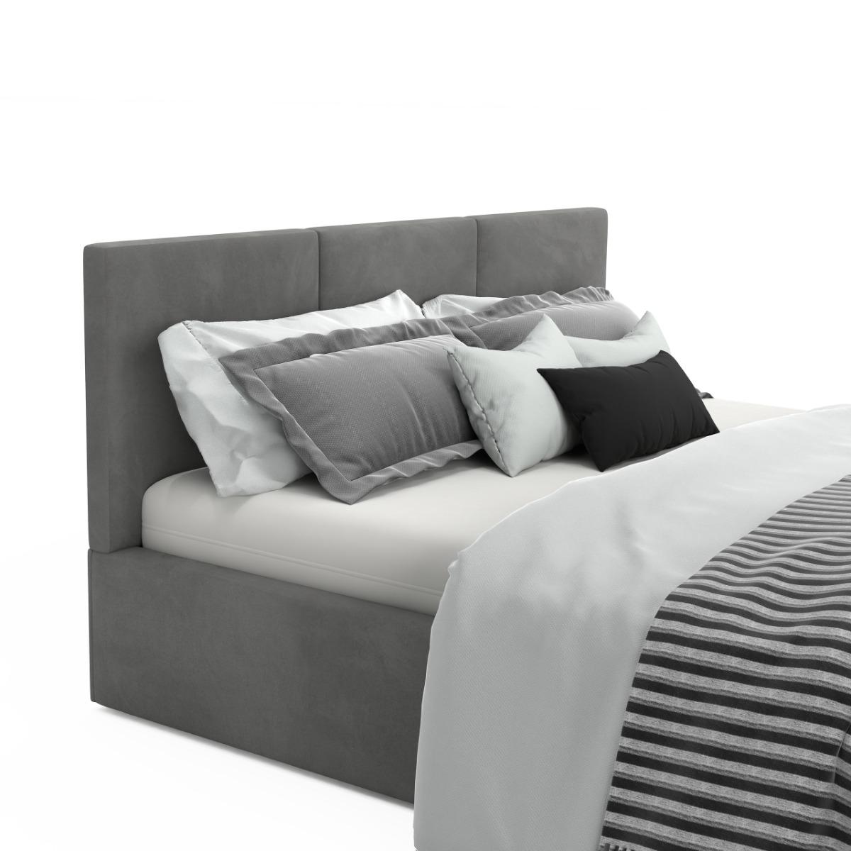 Łóżko tapicerowane 120x200x88 cmdo sypialni z pojemnikiem automatycznym na pościel  szare nr. 12