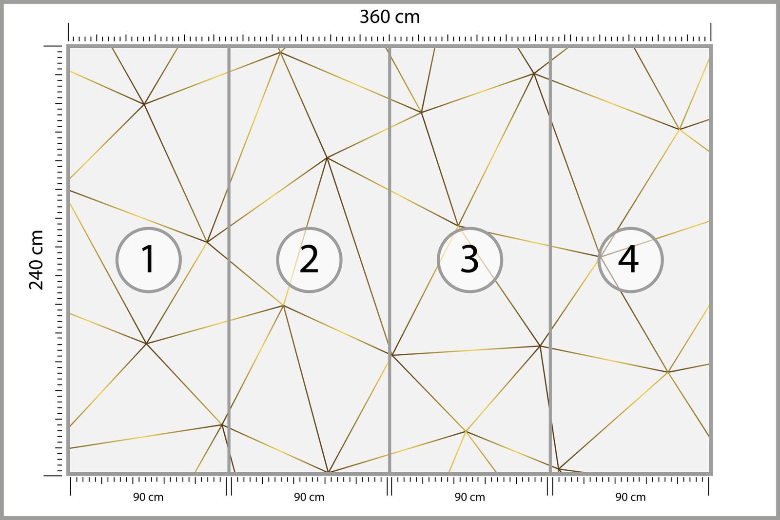 Fototapeta Do Sypialni Złoty Wzór GEOMETRYCZNY Abstrakcja Efekt 3D nr. 2