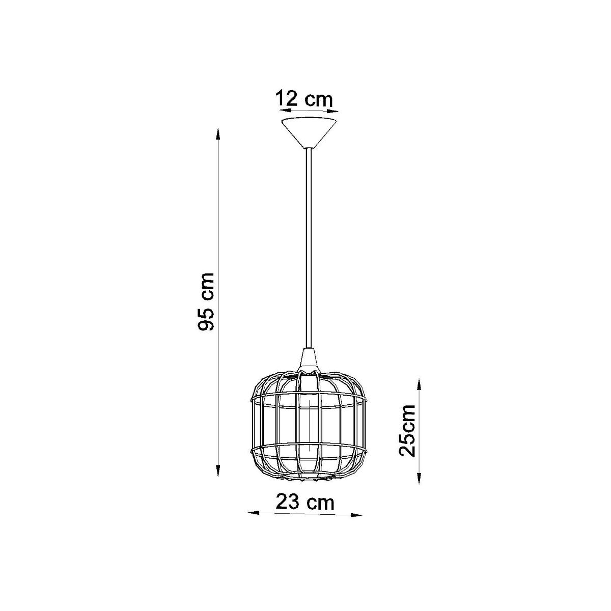 Lampa wisząca CELTA czarna 95x23x23cm nowoczesna E27 do salonu nr. 4