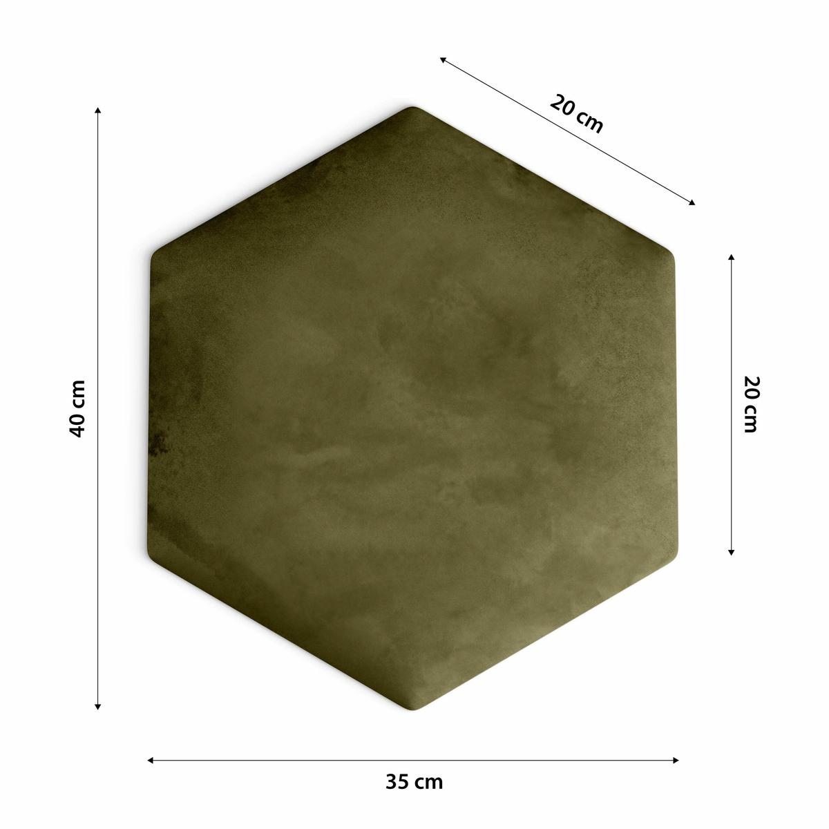 Panele tapicerowane 35x40 cm na ścianę hexagon khaki nr. 7