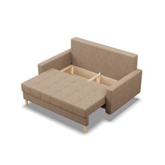 Sofa ELMA 152x88x92 cm  2-osobowa skandynawska rozkładana z pojemnikiem na nóżkach do salonu beżowa - Miniaturka zdjęcia nr 5