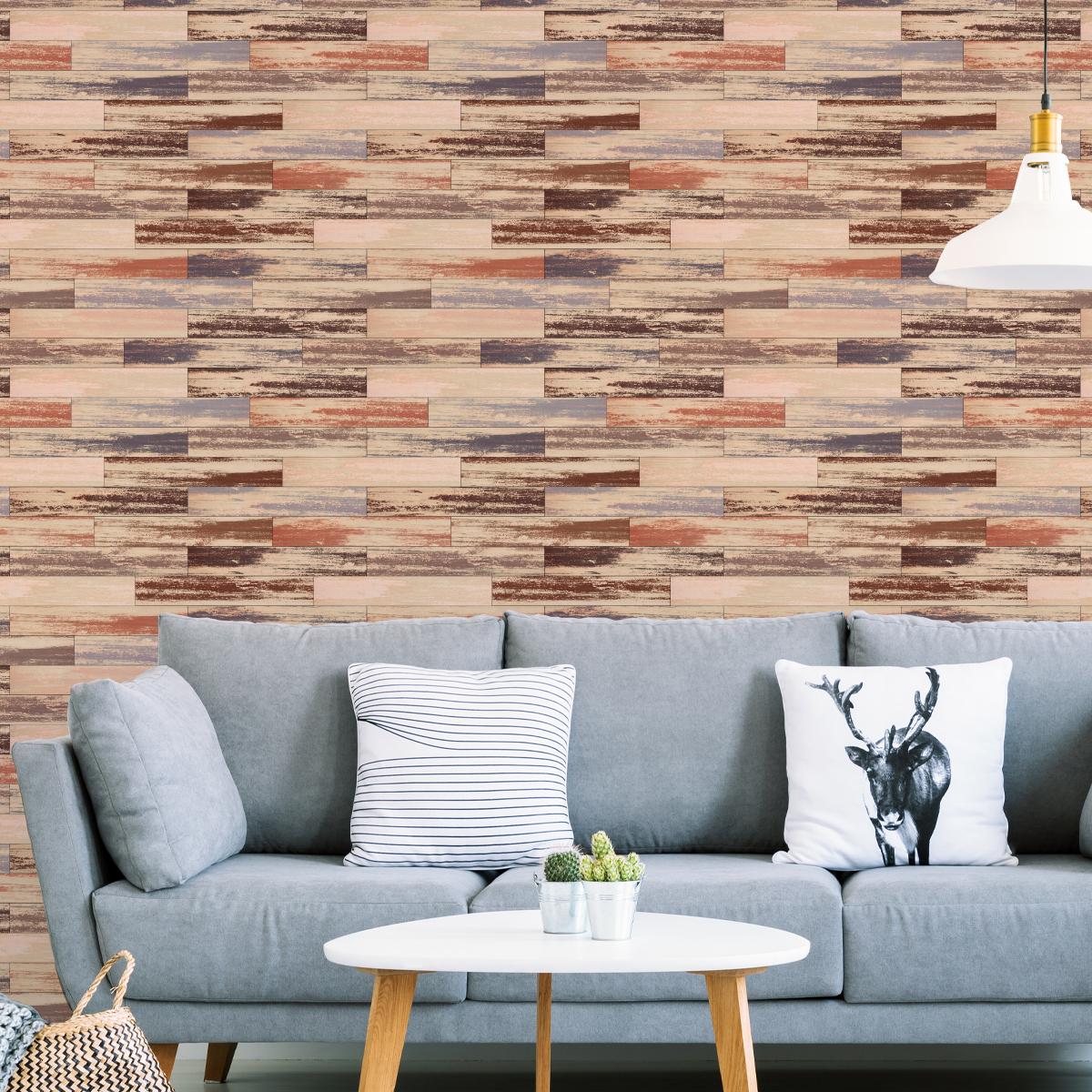 Tapeta Kolorowe Deski w Stylu RETRO Wzór Do Biura 53x1000  nr. 4