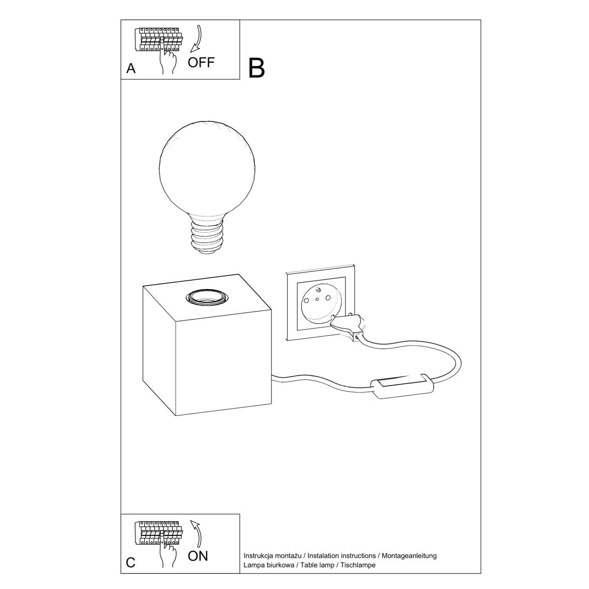 Lampa biurkowa ARIZ 10x10x10 cm nowoczesna lampka biurkowa loft E27 naturalne drewno do biura pokoju nr. 5