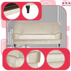 Wersalka SARA 200x95 cm kremowa rozkładana kanapa z pojemnikiem sofa do salonu Monolith - Miniaturka zdjęcia nr 4