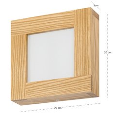 Panel LED 20 x 20 x 5 cm plafon z drewna rustykalny 18W kinkiet do salonu - Miniaturka zdjęcia nr 4