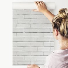 Tapeta Nowoczesna Biało-Szara Delikatna Cegła 3D  - Miniaturka zdjęcia nr 5