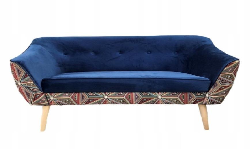 Sofa MELVI 180x74x75 cm trzyosobowa w stylu skandynawskim niebieska do salonu nr. 1