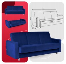 Wersalka kanapa sofa tapczan rozkładana Family Meble Alicja niebieska - Miniaturka zdjęcia nr 9