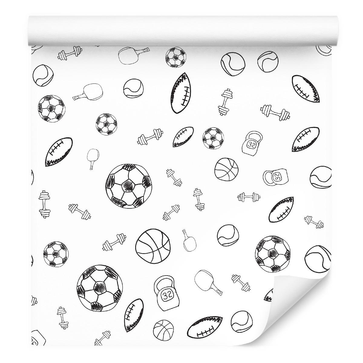 Tapeta do pokoju Chłopca Piłki Dekoracja 3D Nowoczesna