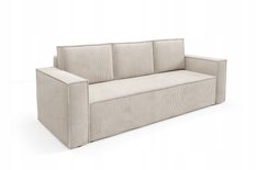 Kanapa 248x96x93 cm sofa z funkcją spania automat i pojemnik sztruks szary do salonu - Miniaturka zdjęcia nr 11