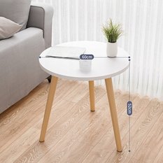 Stolik 60 cm kawowy mały okrągły styl skandynawski drewniany  - Miniaturka zdjęcia nr 13