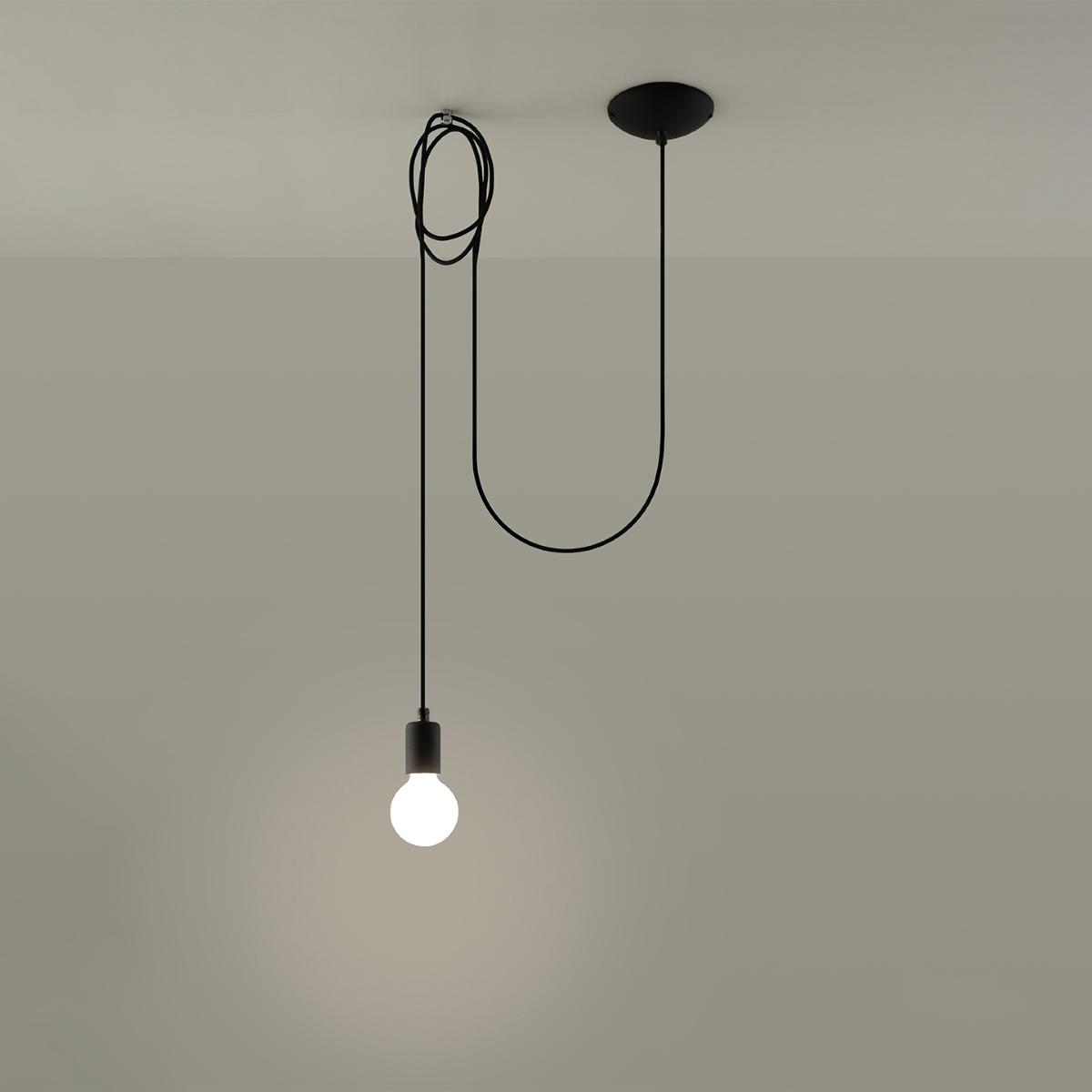 Lampa wisząca EDISON 1 LONG czarny 150x150x300cm nowoczesna E27 do salonu nr. 3