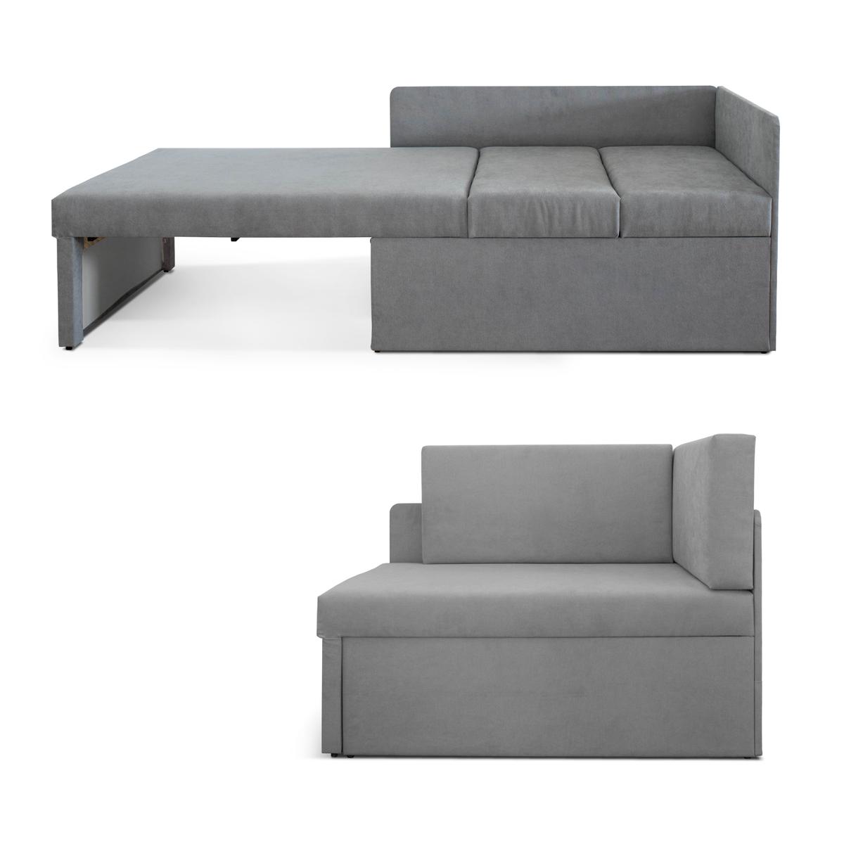 Sofa rozkładana dziecięca Viluś 108x81x78 cm narożnik jednoosobowy do pokoju z funkcją spania i przechowywania dla dzieci szary nr. 12
