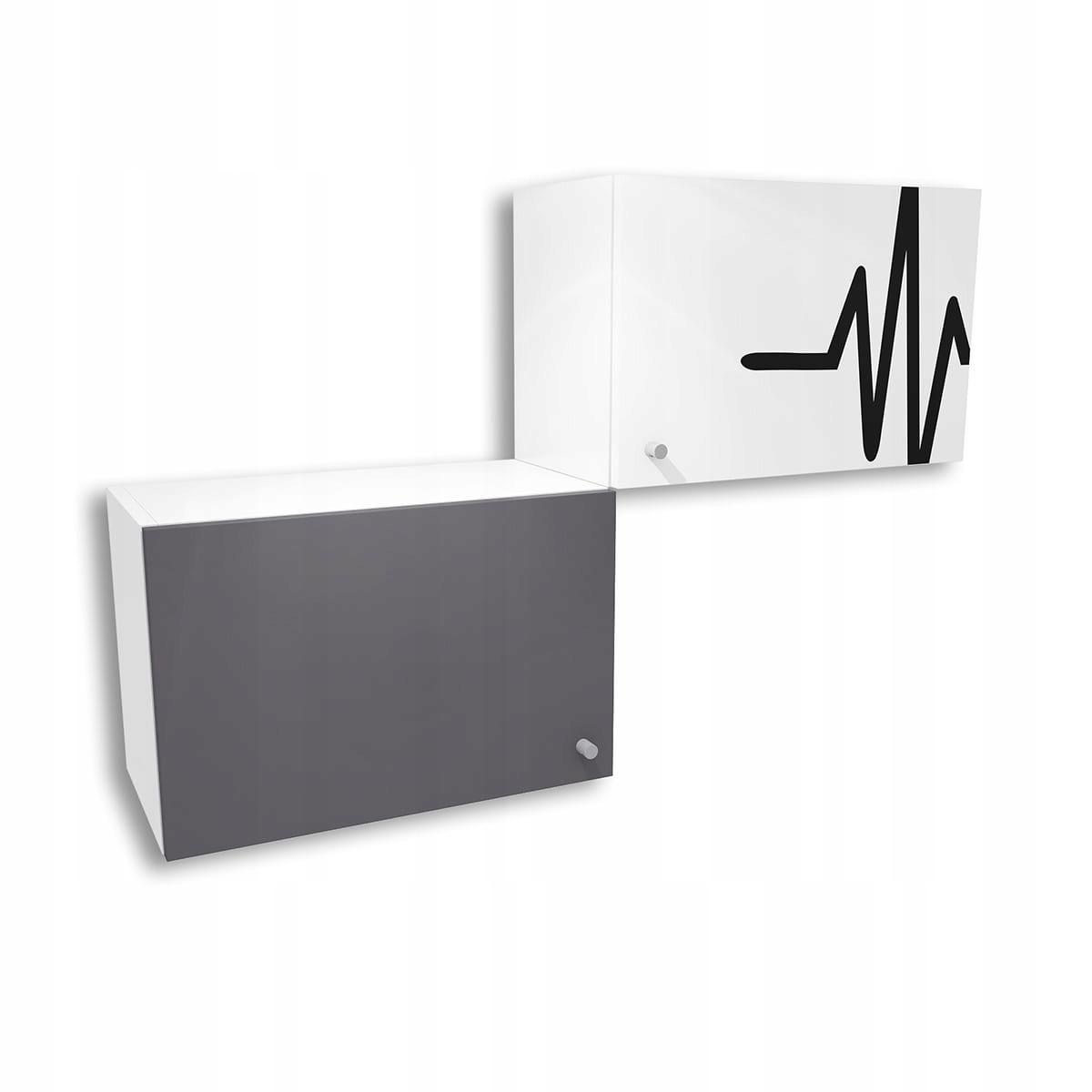 Szafka duo MUSIC 120x40 cm biało szara wisząca młodziezowa dla dziecka  nr. 1
