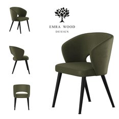 Krzesło DELUXE KR-8 50x60x85 cm welurowe do jadalni ciemnozielony
