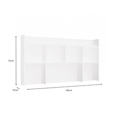 Nadstawka do biurka 70x128x18 cm regał na książki dokumenty biała - Miniaturka zdjęcia nr 5