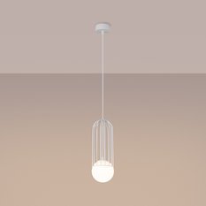 Lampa wisząca BRINA 1 biała 115x12x12cm nowoczesna G9 do salonu - Miniaturka zdjęcia nr 3