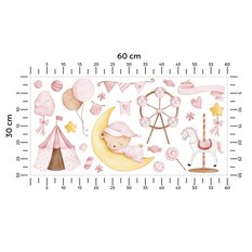 Naklejki Ścienne Dla Dzieci Misiu Słodycze 60x30 Balony ZESTAW - Miniaturka zdjęcia nr 2