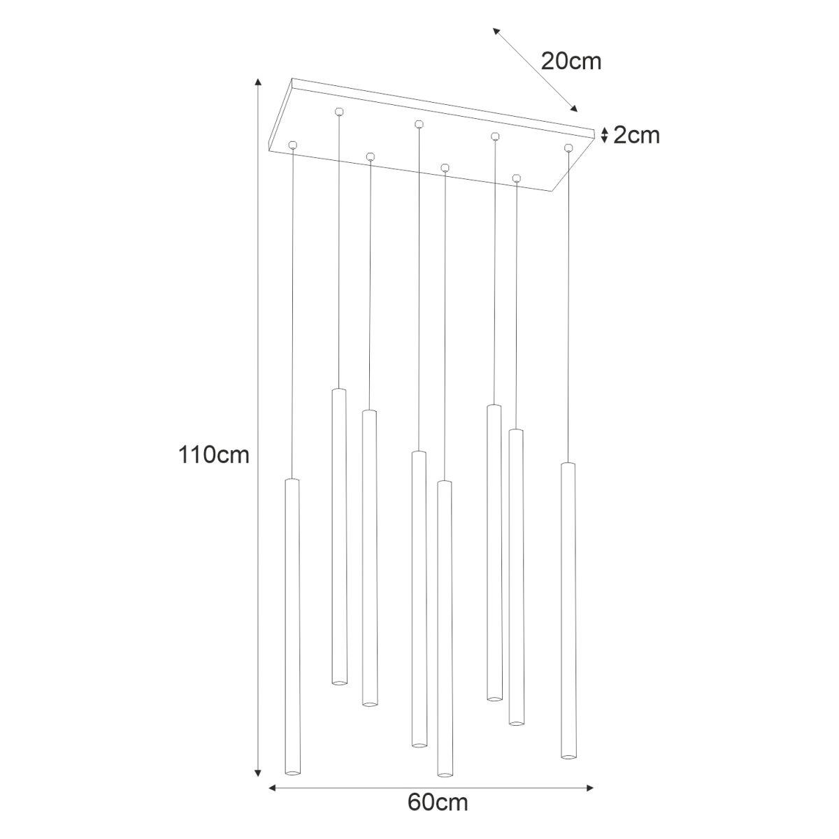 Lampa wisząca K-4863 GELATO 60x110x20 cm do salonu lub pokoju czarny nr. 7