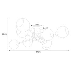 Lampa sufitowa K-JSL-1302/8 FONS 81x22x81 cm do salonu lub pokoju chrom - Miniaturka zdjęcia nr 2