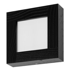 Panel LED 20 x 20 x 5 cm plafon z drewna czarny 18W kinkiet do salonu - Miniaturka zdjęcia nr 3