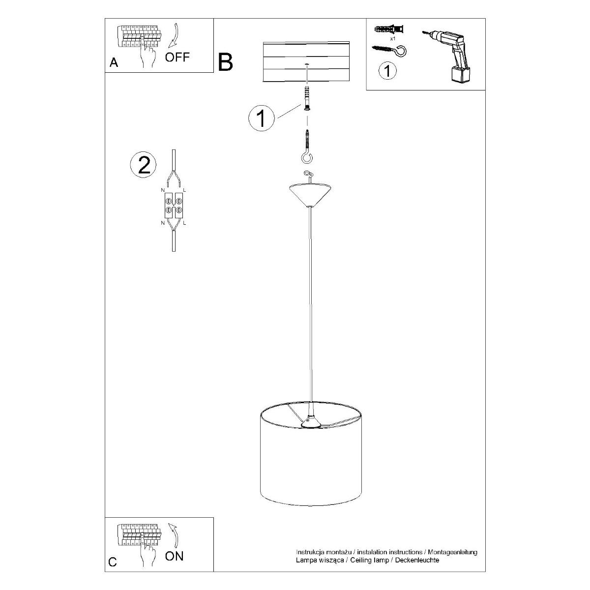 Lampa wisząca NOVA 30 czarna 88x30x30cm nowoczesna E27 do salonu nr. 9