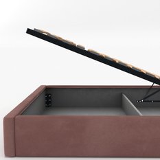 Łóżko Pojedyncze 90x200cm łóżko tapicerowane z pojemnikiem brudny róż do sypialni wezgłowie 120 cm - Miniaturka zdjęcia nr 10