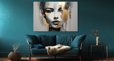 Obraz Do Salonu Abstrakcja ZŁOTY Portret Kobiety Styl Glamour Loft 120x80cm - Miniaturka zdjęcia nr 10