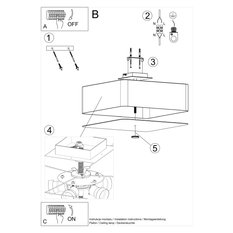 Plafon LOKKO 55 biały 25x55x55cm E27 nowoczesna lampa do salonu - Miniaturka zdjęcia nr 5