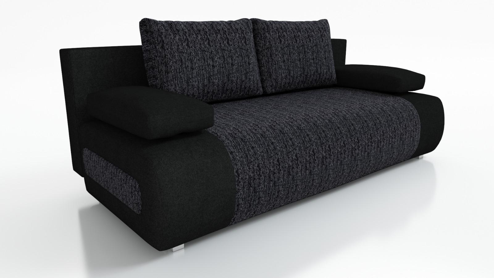 Kanapa Mia 82x204x96 cm do salonu rozkładana berlin + sawana czarny