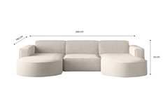 Sofa MODENA STUDIO 299x165x78 cm bez funkcji spania do salonu sztruksowa POSO ceglasty - Miniaturka zdjęcia nr 4